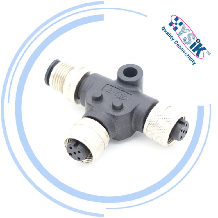 M12航空连接器 NMEA2000 5芯 T型游船系列设备连接器 HPC-050500-FM0-TSAXX