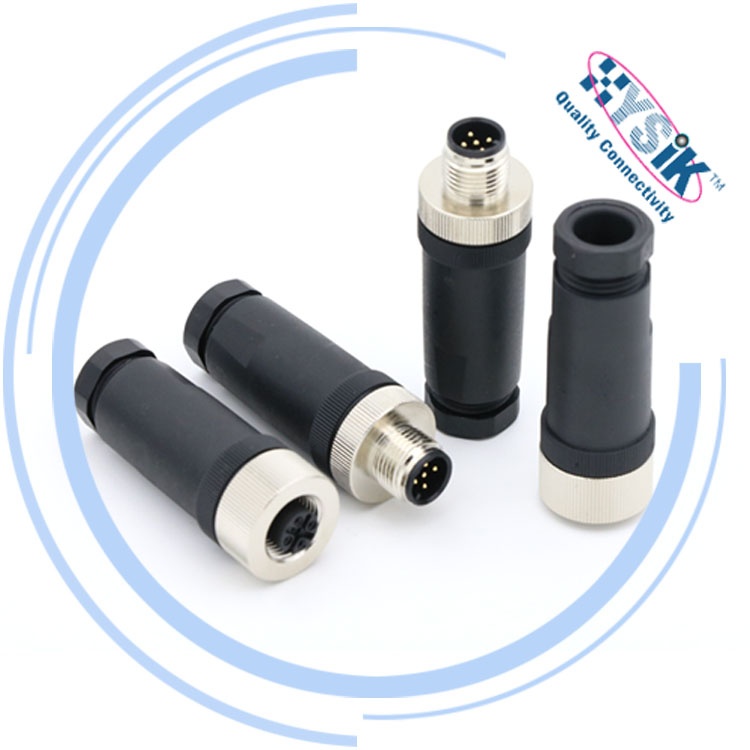 Hysik NMEA 2000 M12 5芯组装工业防水船艇设备传感IP67连接器 12A-1001-4105