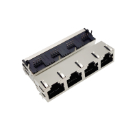 network interface 1x4 four port network interface with shielded port facing down