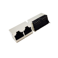 network interface 1x2 double port vertical RJ45 with shield