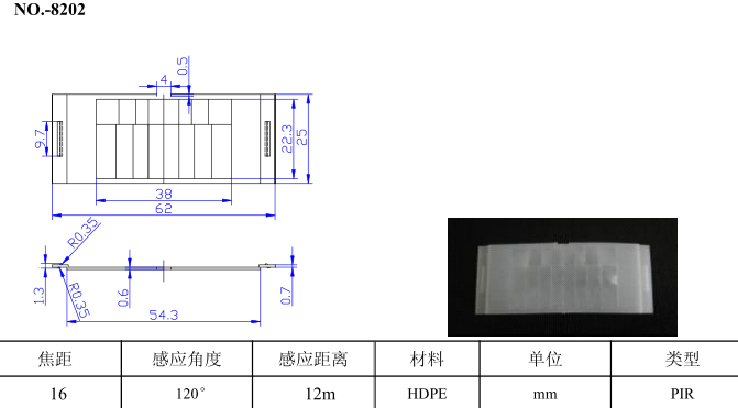 光学镜头 PIR透镜8202