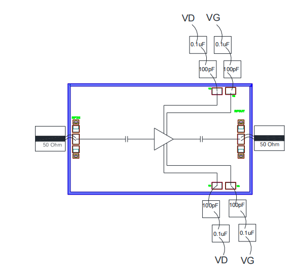 GaAs low noise amplifier chip MH1034