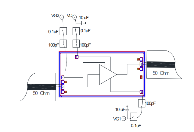 GaAs low noise amplifier chip MH1035