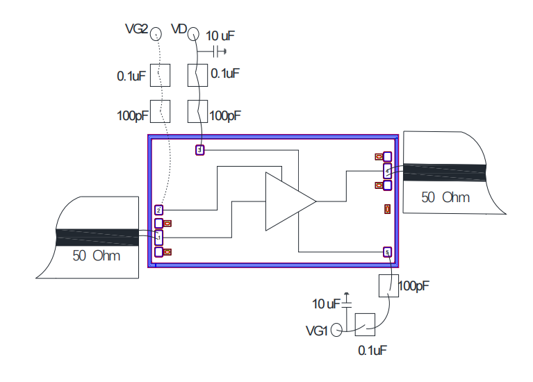 GaAs low noise amplifier chip MH1014