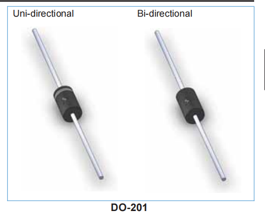 轴向引线瞬态电压抑制器 1.5KE13CA