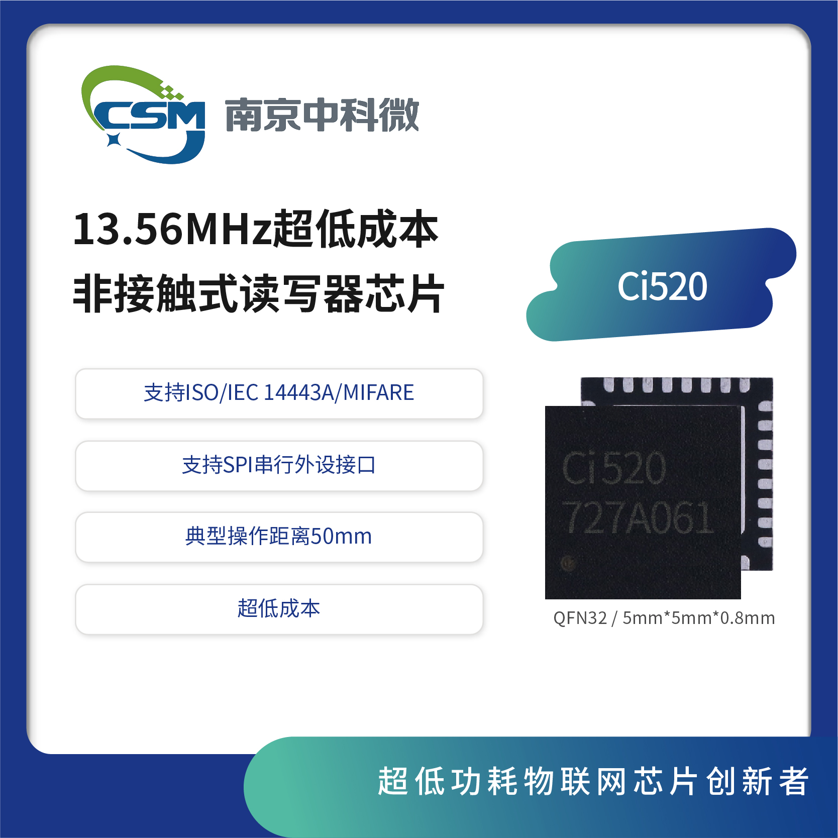 13.56M non-contact reader_writer chip Ci520